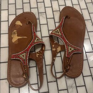 Beaded Brown Sandals madden girl sz 8
